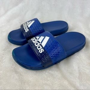 Adidas Blue and White Slide Logo Sandals. Kids Size 13K Shoes.